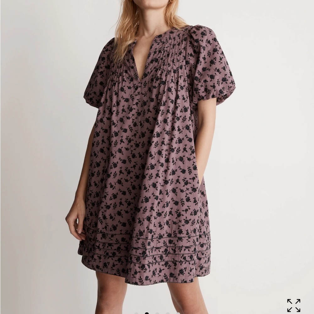 Madewell Purple Puff Sleeve Sundress